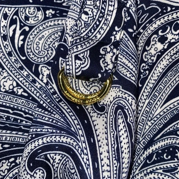 MICHAEL KORS LUXURY BRAND PAISLEY TOP WITH SMOCKED HEM DESIGNER BRAND - Picture 5 of 6